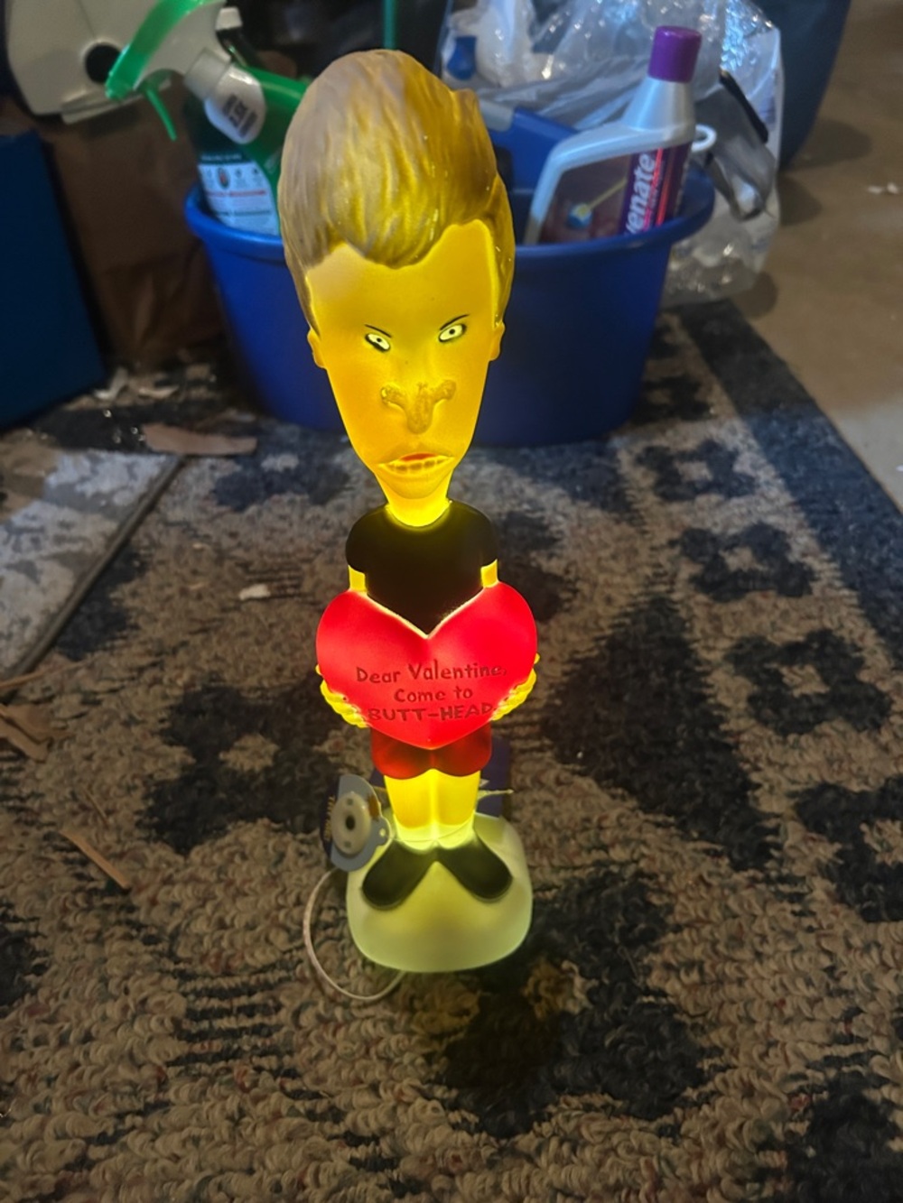 Novelty Beavis & Butt-Head Illuminated Figurine Lamp with Red Heart